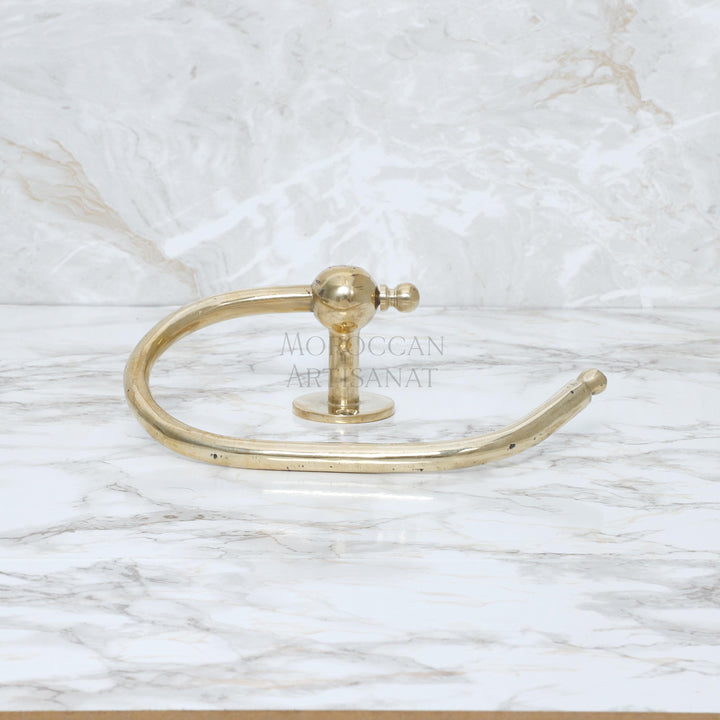 Handcrafted Brass Toilet Paper Holder – Moroccan Wavy Wall Mount