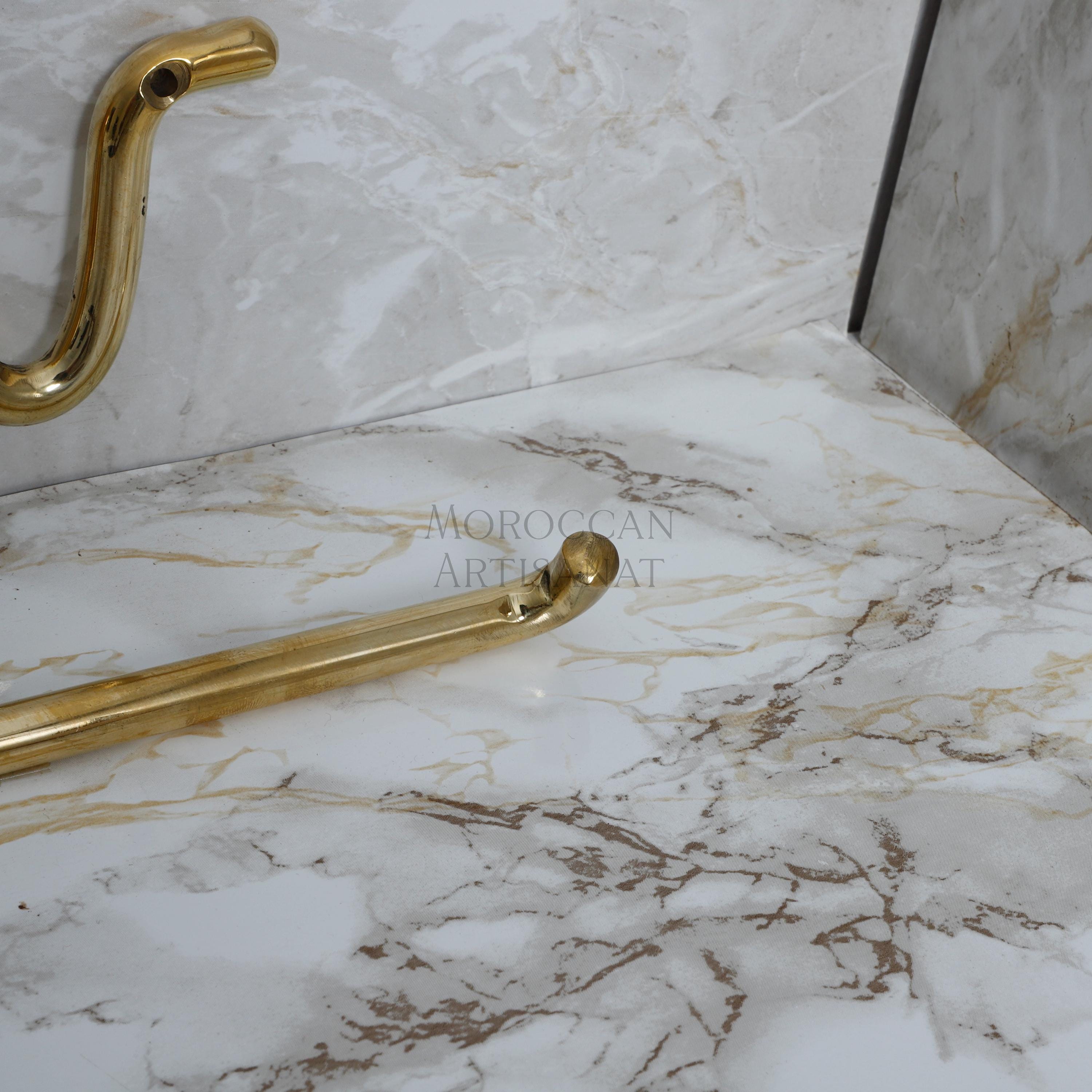 Handmade Brass Toilet Paper Holder – Wavy Modern Design