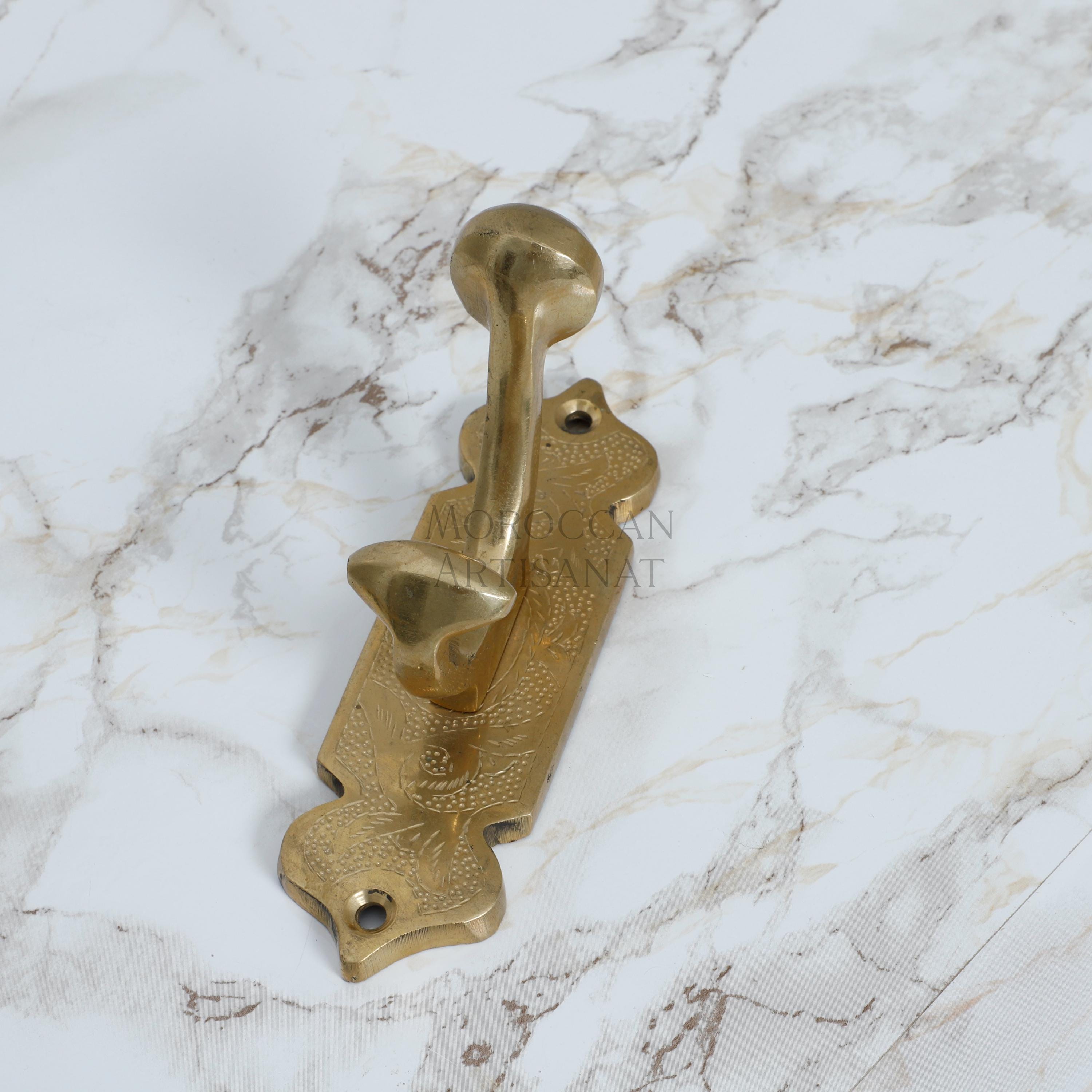 Handmade Brass Coat Hook – Moroccan Wall Hook for Towels, Coats, and Bags