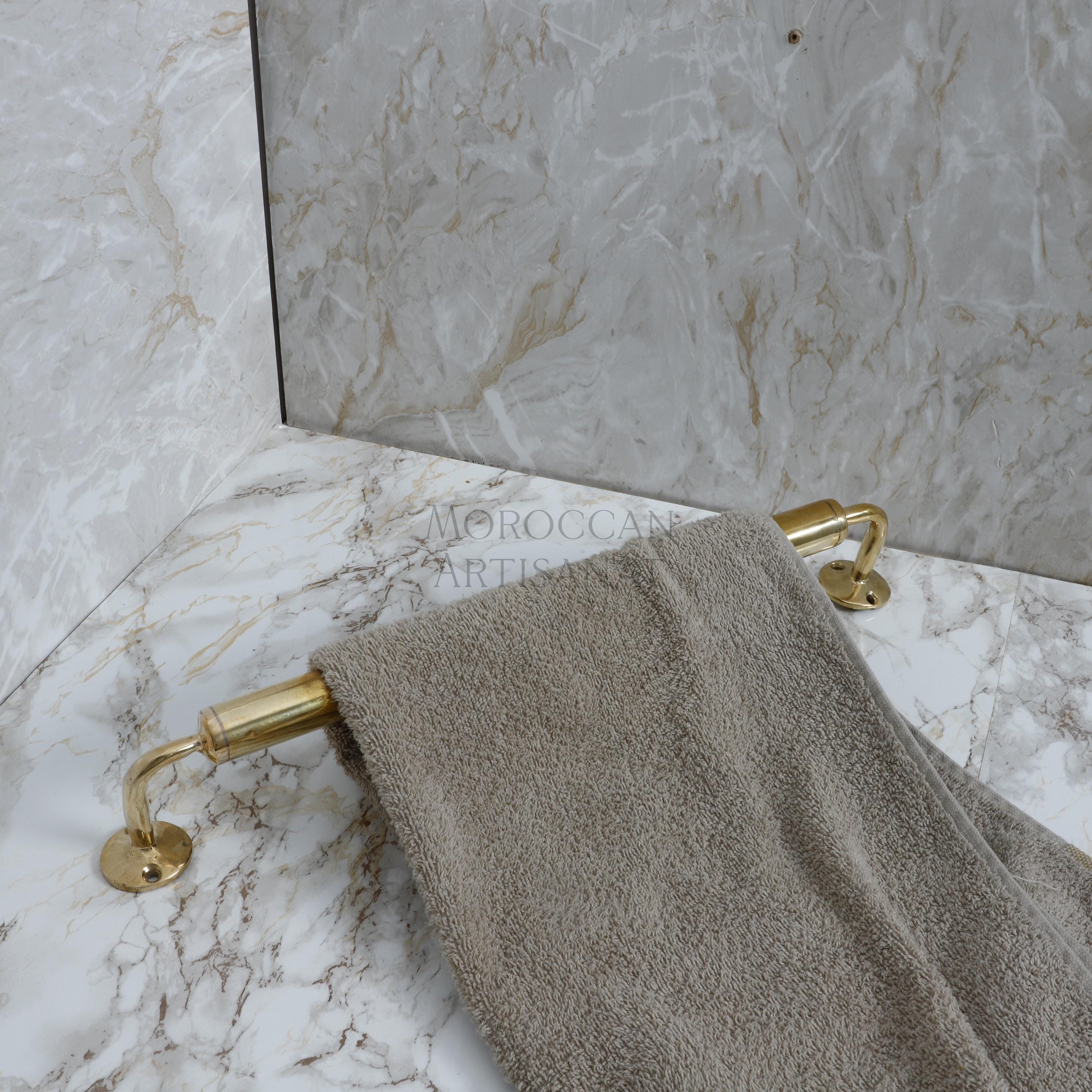 Handmade Brass Towel Bar – 16 Inch Wall Mounted