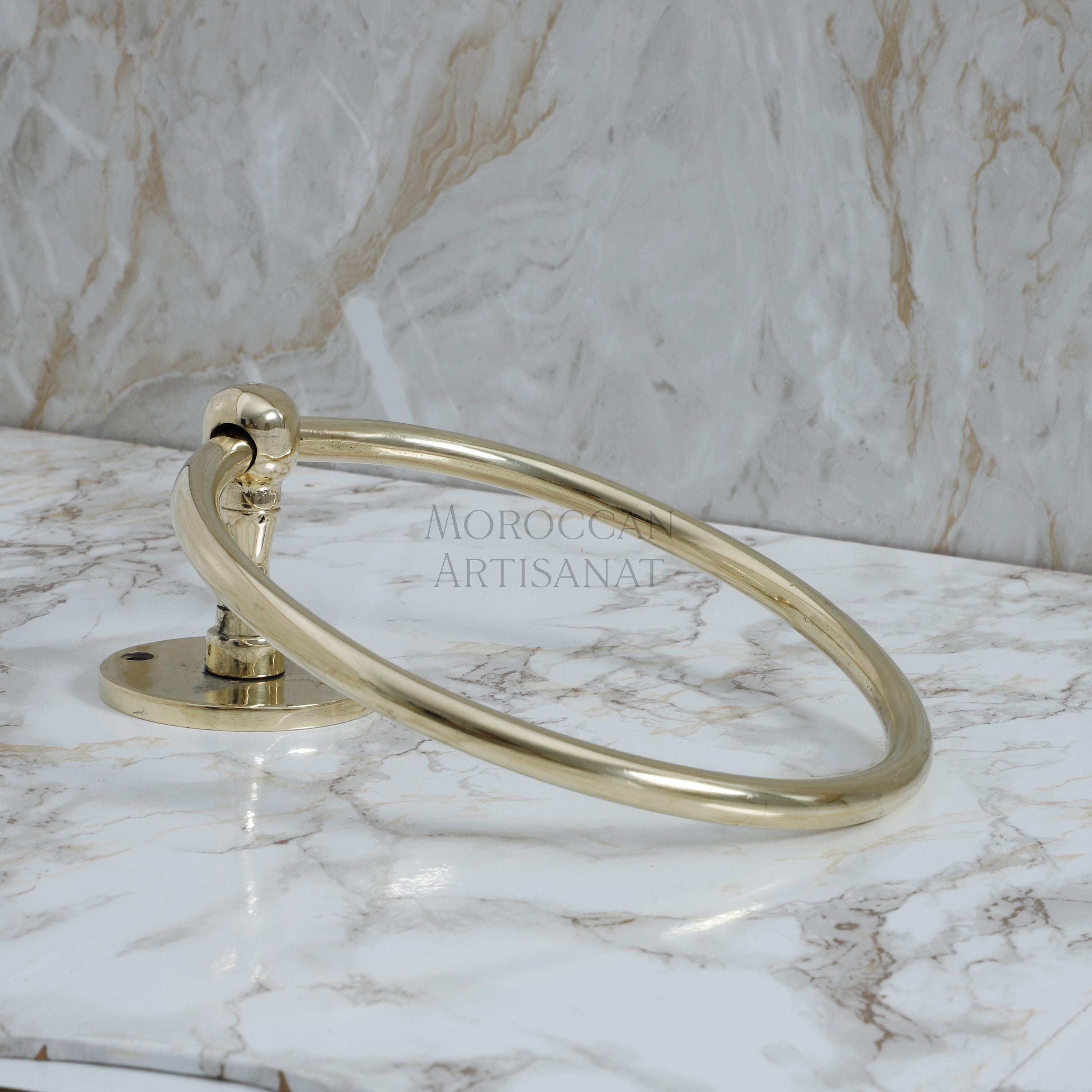 Handcrafted Brass Towel Ring – Moroccan Round Wall Holder