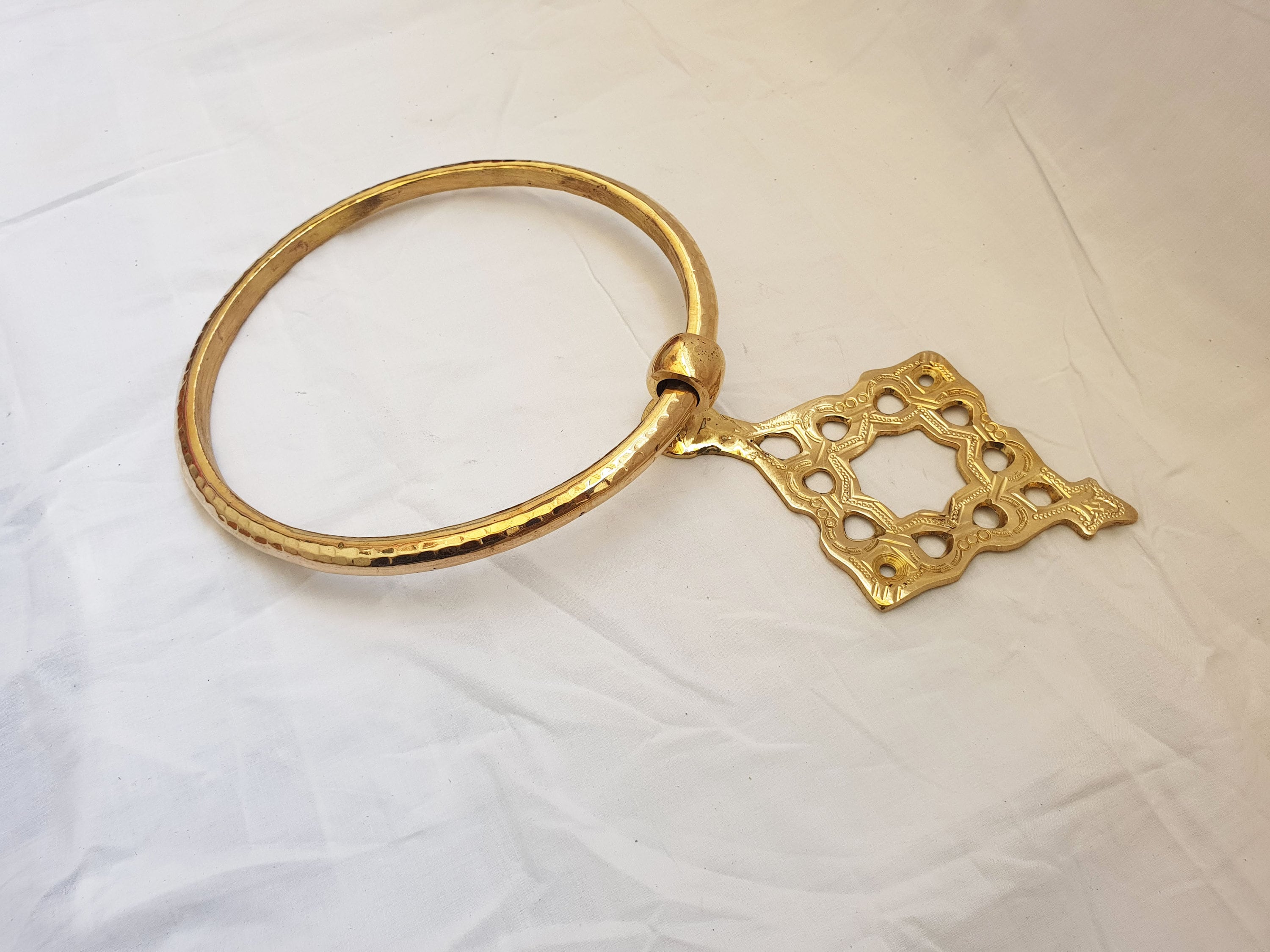 Elegant Brass Soap Dish & Towel Holder Set