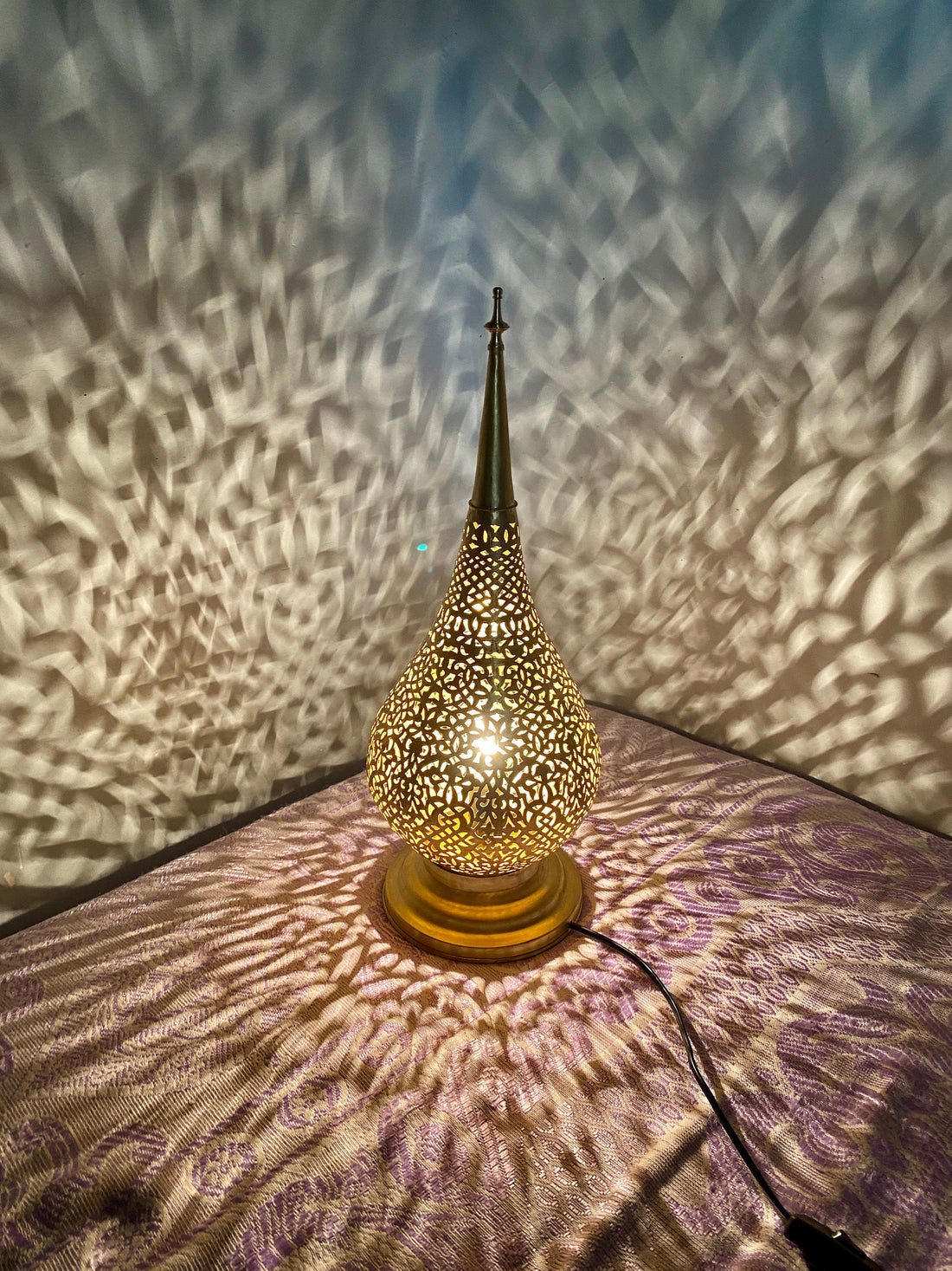 Handmade Moroccan Brass Floor Lamp | Vintage Style Table Lamp | Gold/Silver Accent Lighting