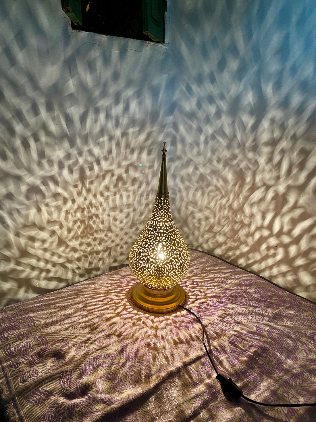 Handmade Moroccan Brass Floor Lamp | Vintage Style Table Lamp | Gold/Silver Accent Lighting