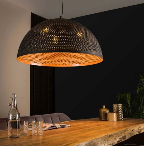 Black Hammered Brass Moroccan Pendant Light