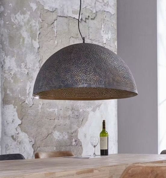 Black Hammered Brass Moroccan Pendant Light