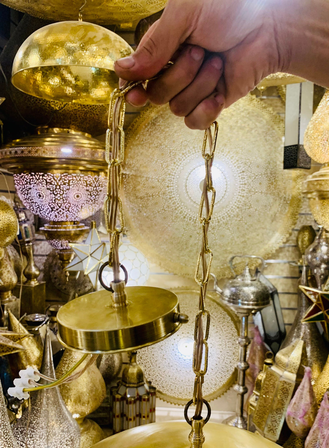 Handcrafted Brass Dome Pendant Light