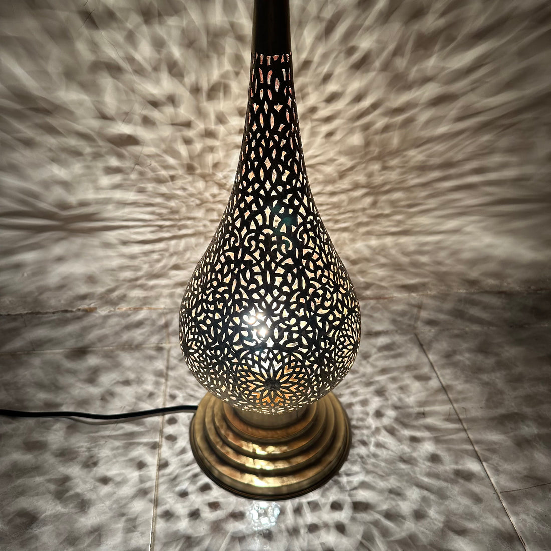 Moroccan Brass Table Lamp 