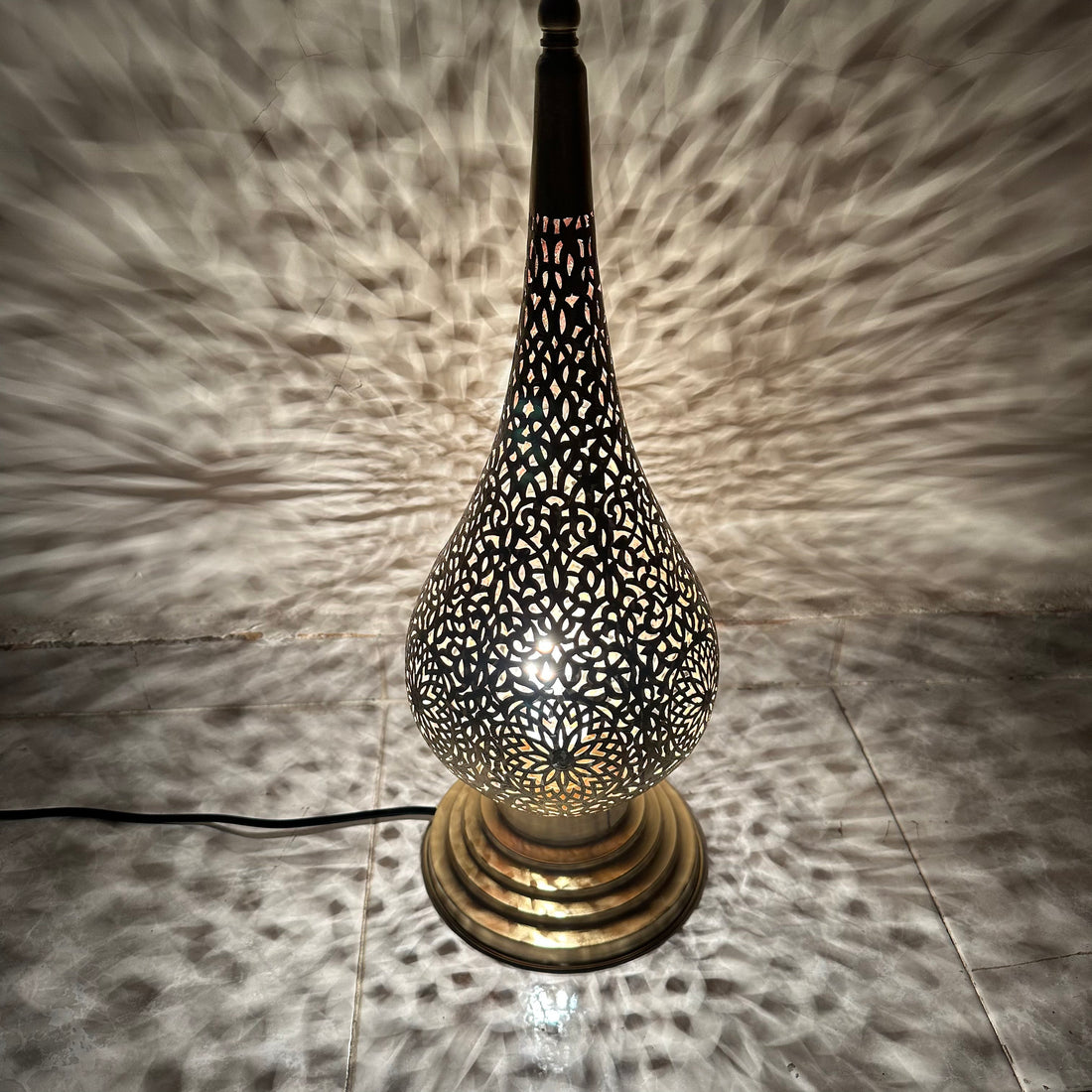 Moroccan Brass Table Lamp 