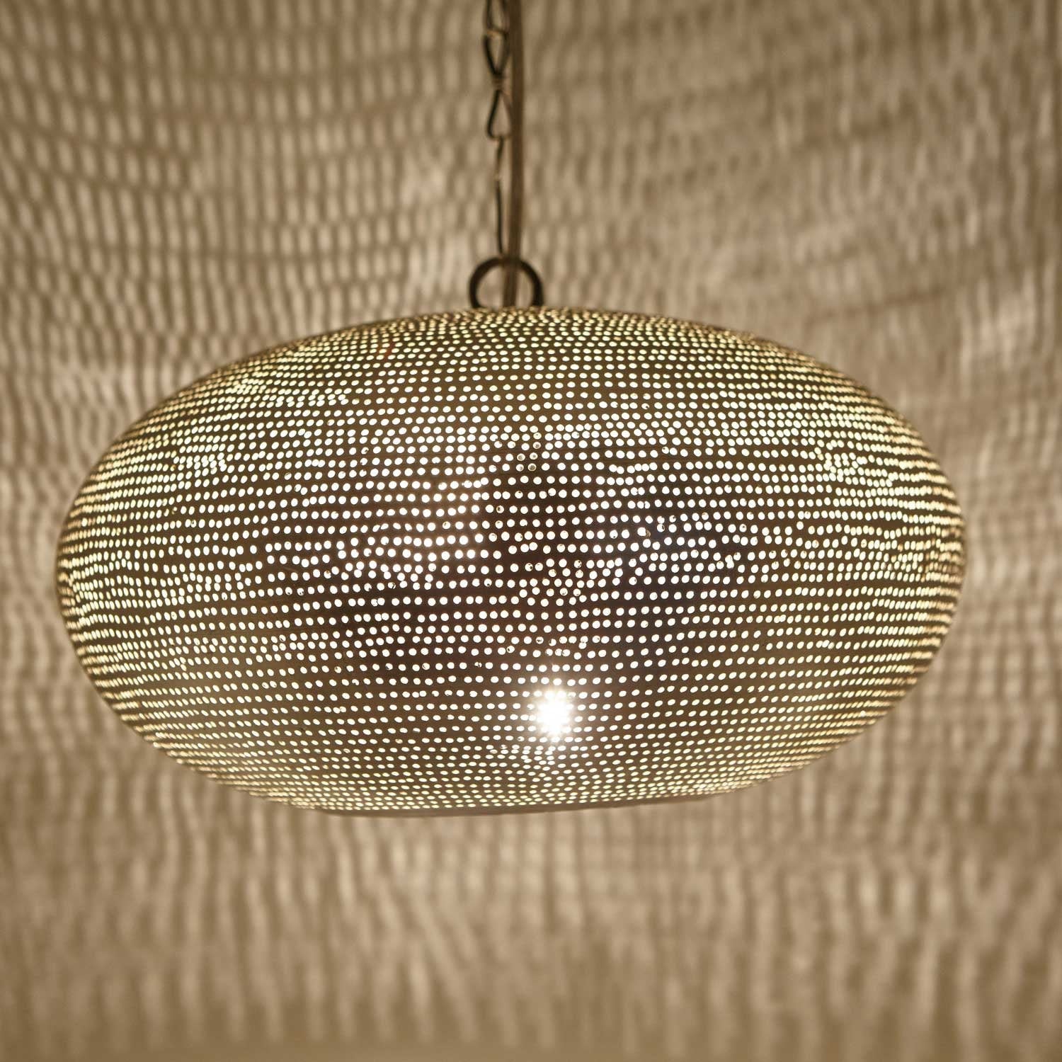 Handmade Moroccan Brass Ceiling Lamp – Vintage Pendant Light