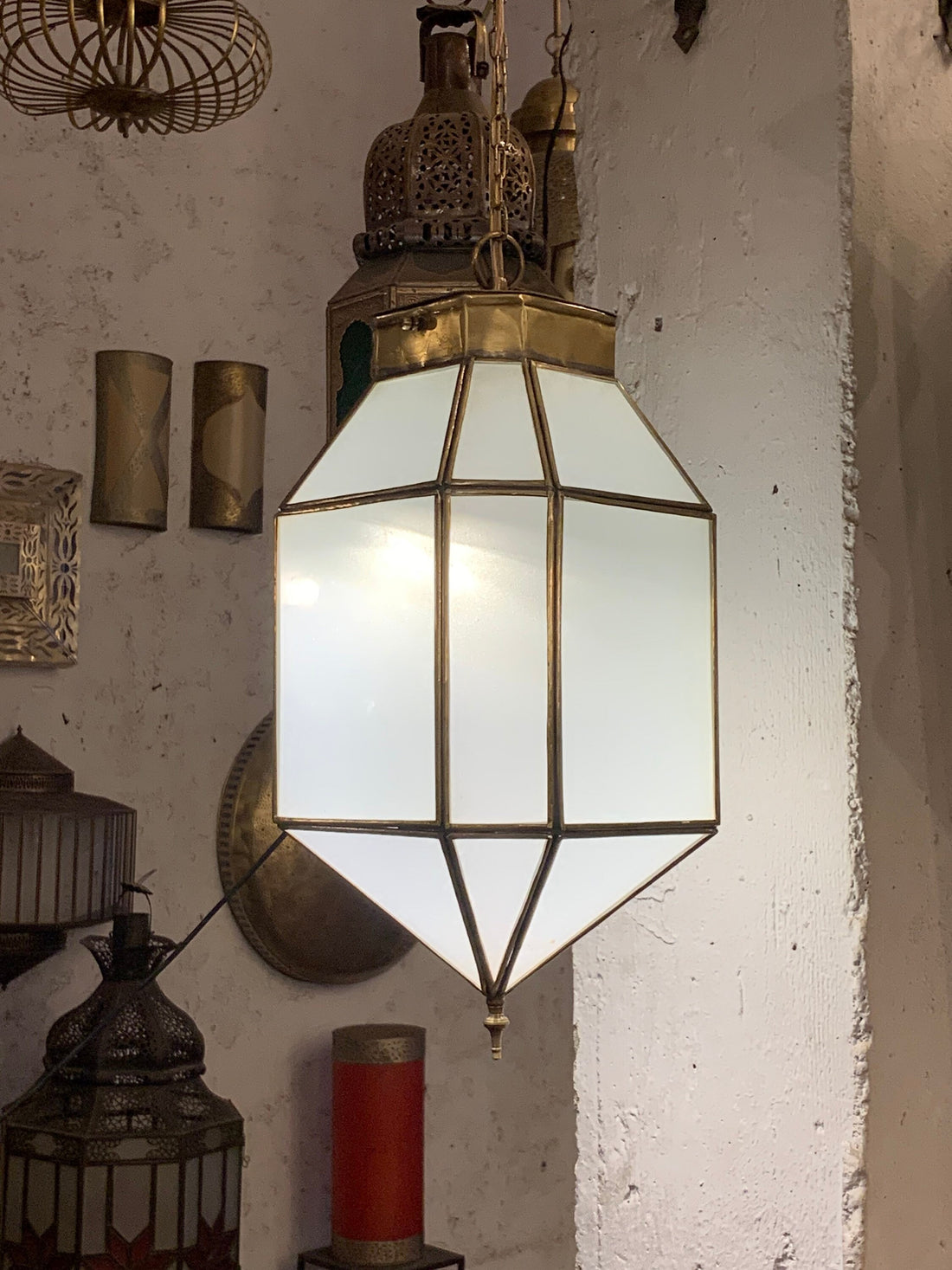 Handcrafted Moroccan Glass Pendant Light