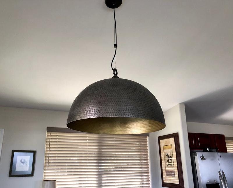 Dome Pendant Light – Modern Black Brass Ceiling Fixture