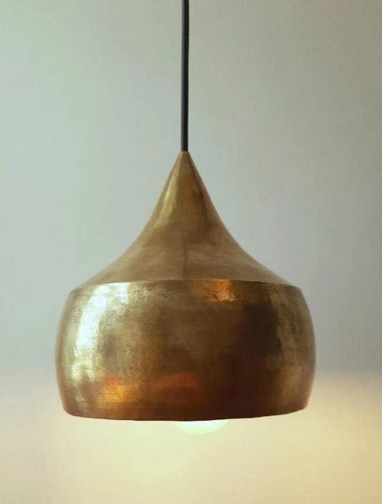 Hammered Antique Brass Dome Light