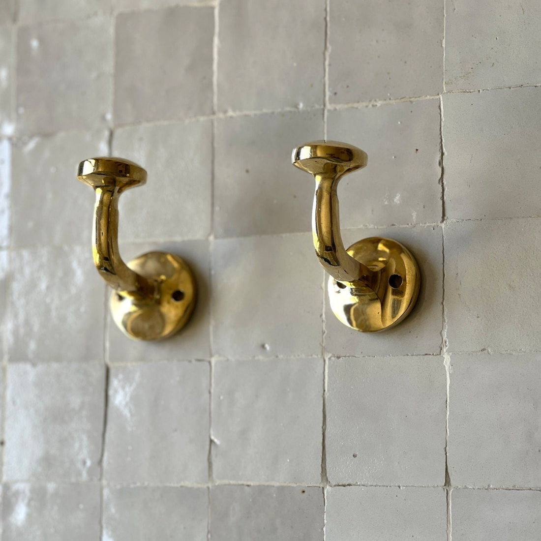 Unlacquered brass wall hook