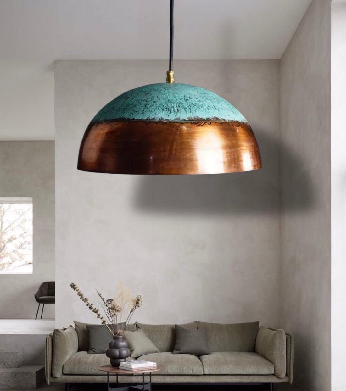 Rustic Copper dome lamp