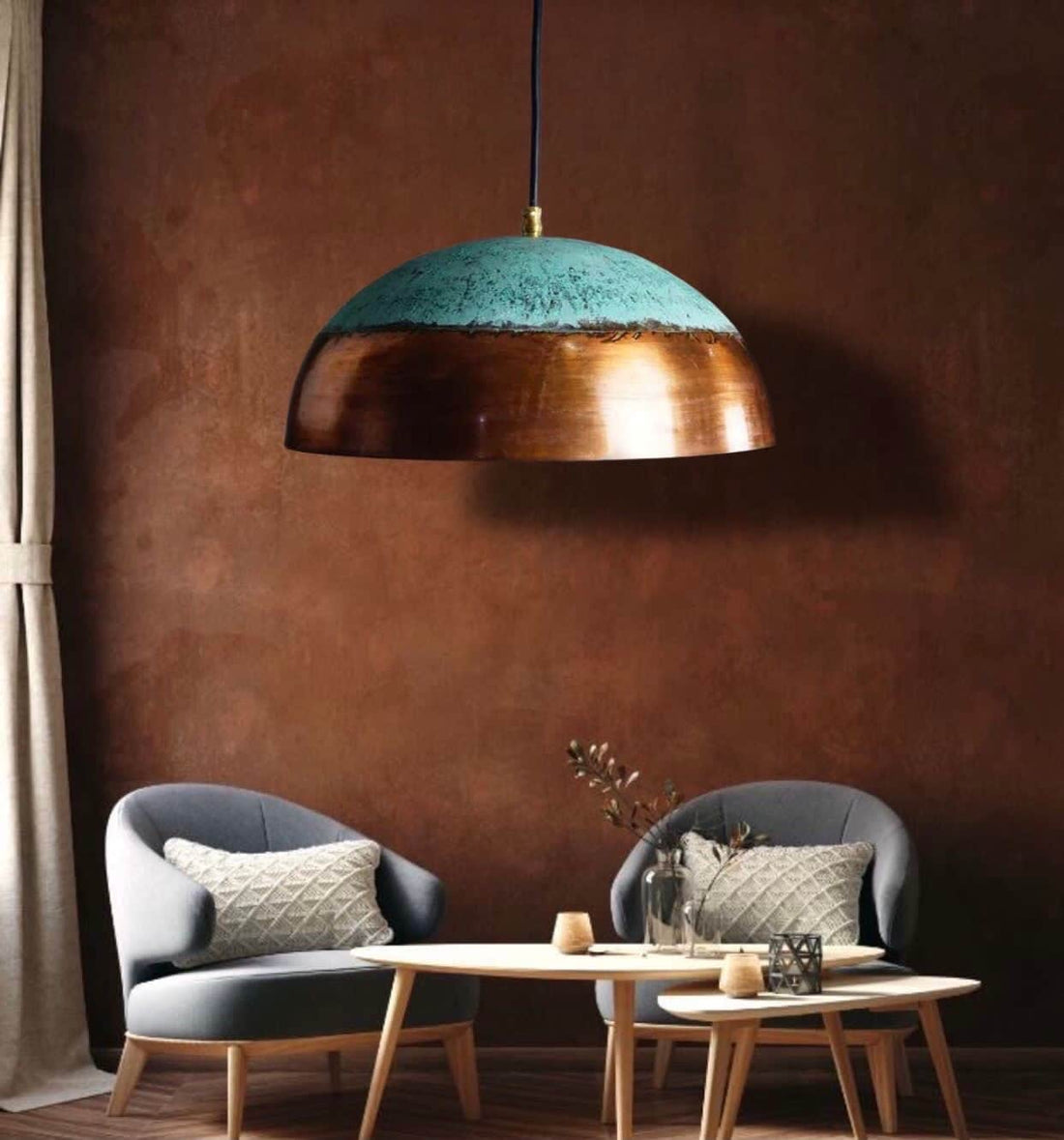 Rustic Copper dome lamp