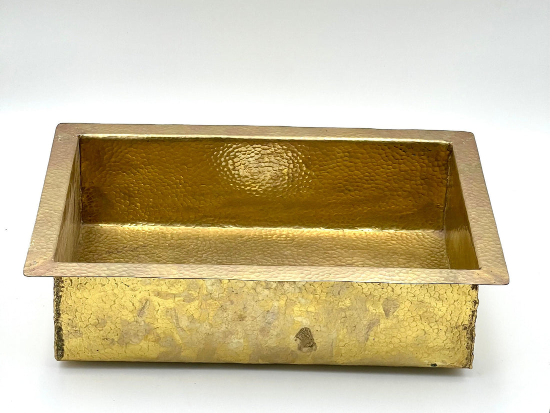 Unlacquered Brass Kitchen Island Sink, Undermount Brass Sink, Hammered Kitchen Bar Sink
