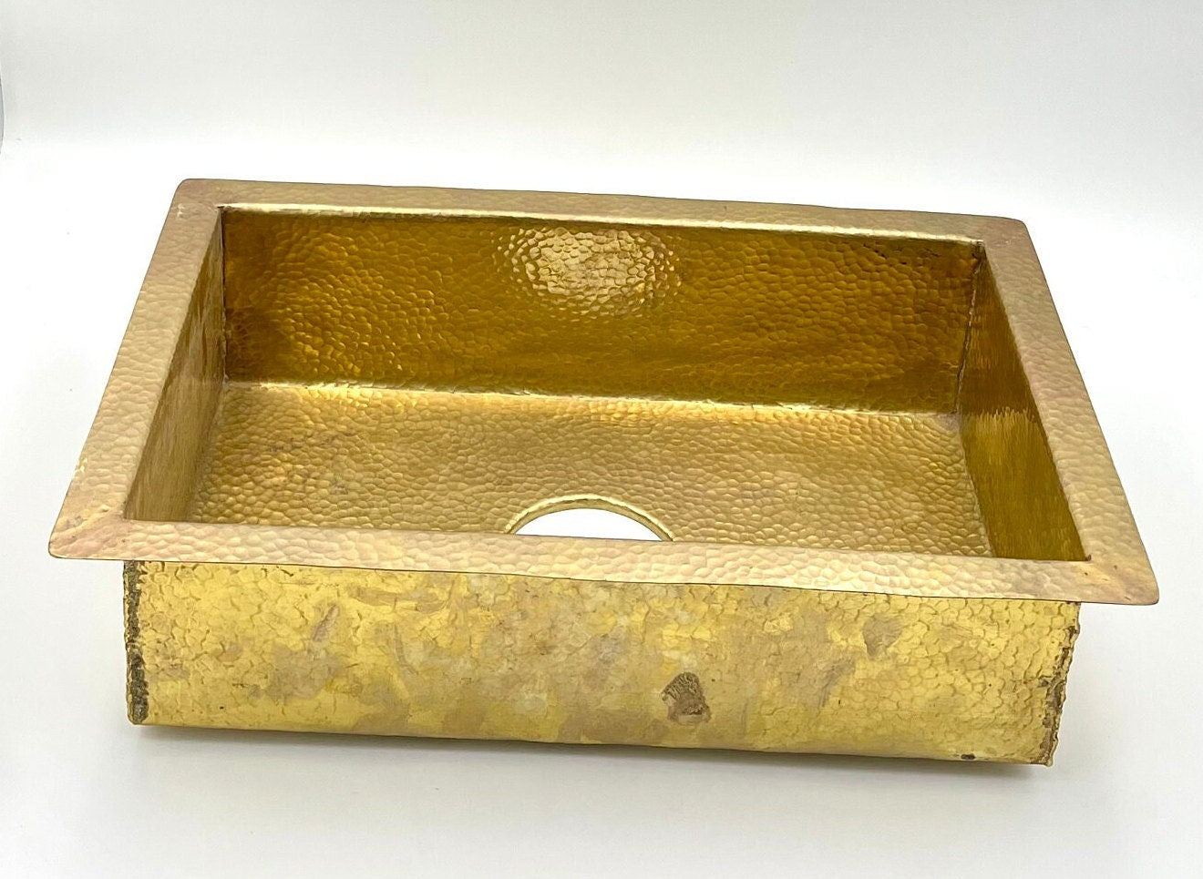Unlacquered Brass Kitchen Island Sink, Undermount Brass Sink, Hammered Kitchen Bar Sink