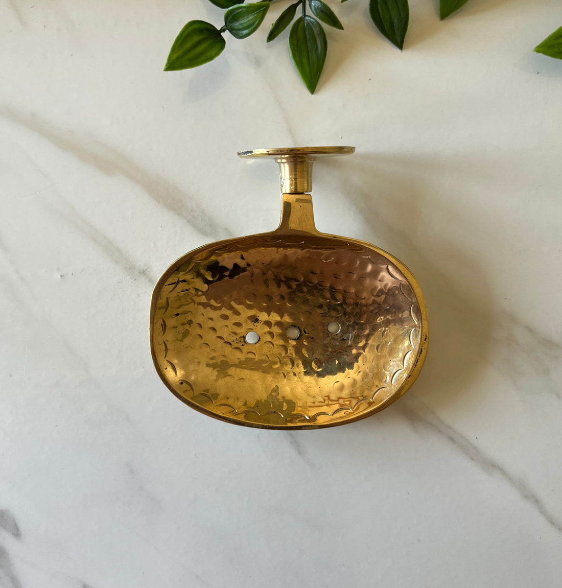 Elegant brass soap holder with drainage design for kitchen or bathroom decor