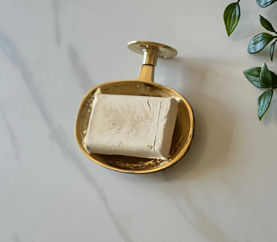 Elegant brass soap holder with drainage design for kitchen or bathroom decor