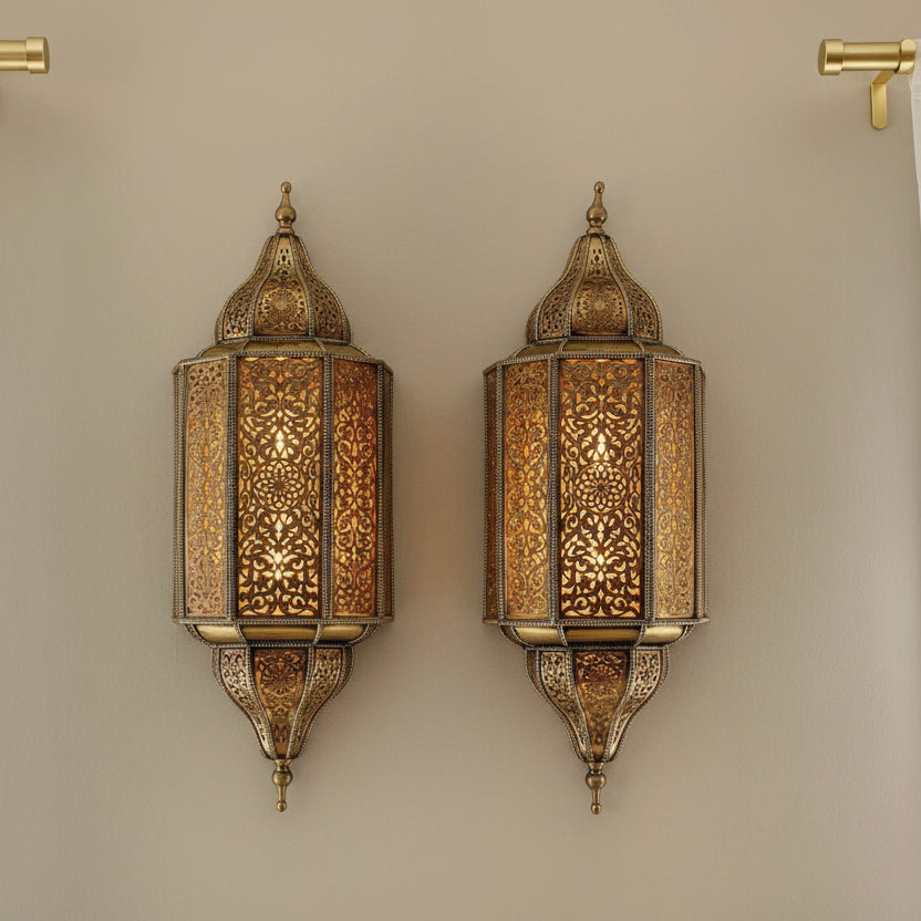 Brass Wall Sconce: Handmade Moroccan Elegance for You - Moroccan