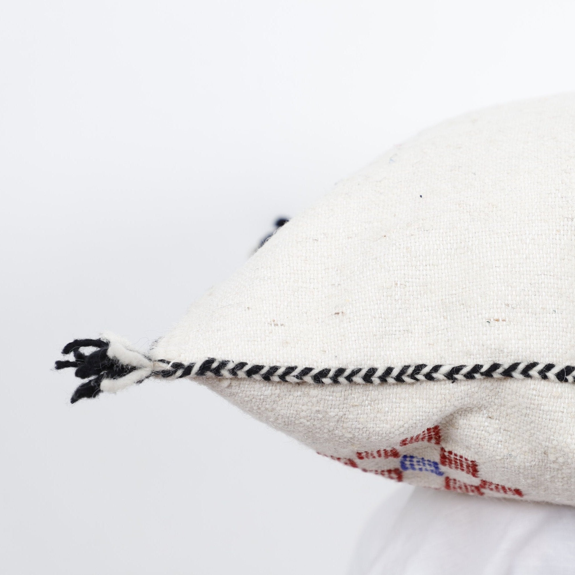 Authentic Moroccan Cushion with Colorful Geometric Design