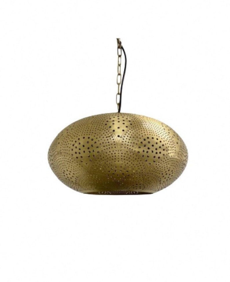 Handcrafted Moroccan pendant lamp with intricate patterns for warm and stylish home decor