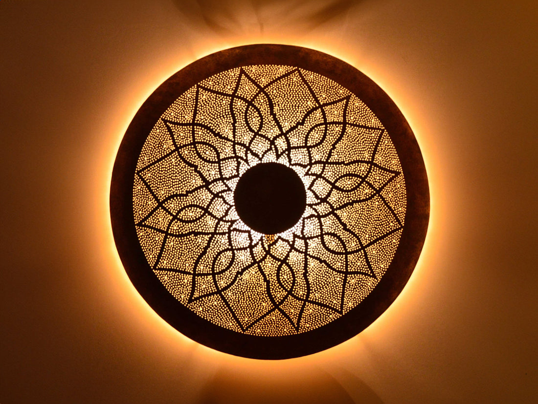 Handmade Moroccan Brass Wall Sconce