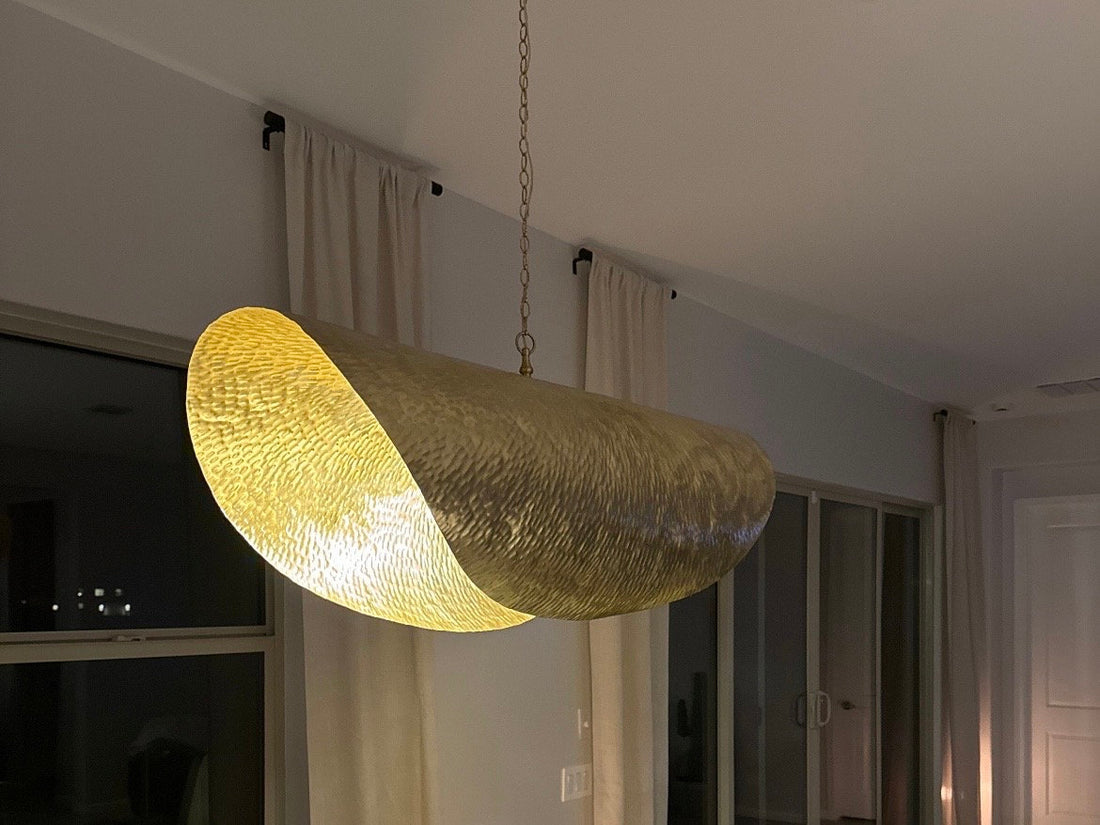 Modern Leaf Shaped Brass Ceiling Light