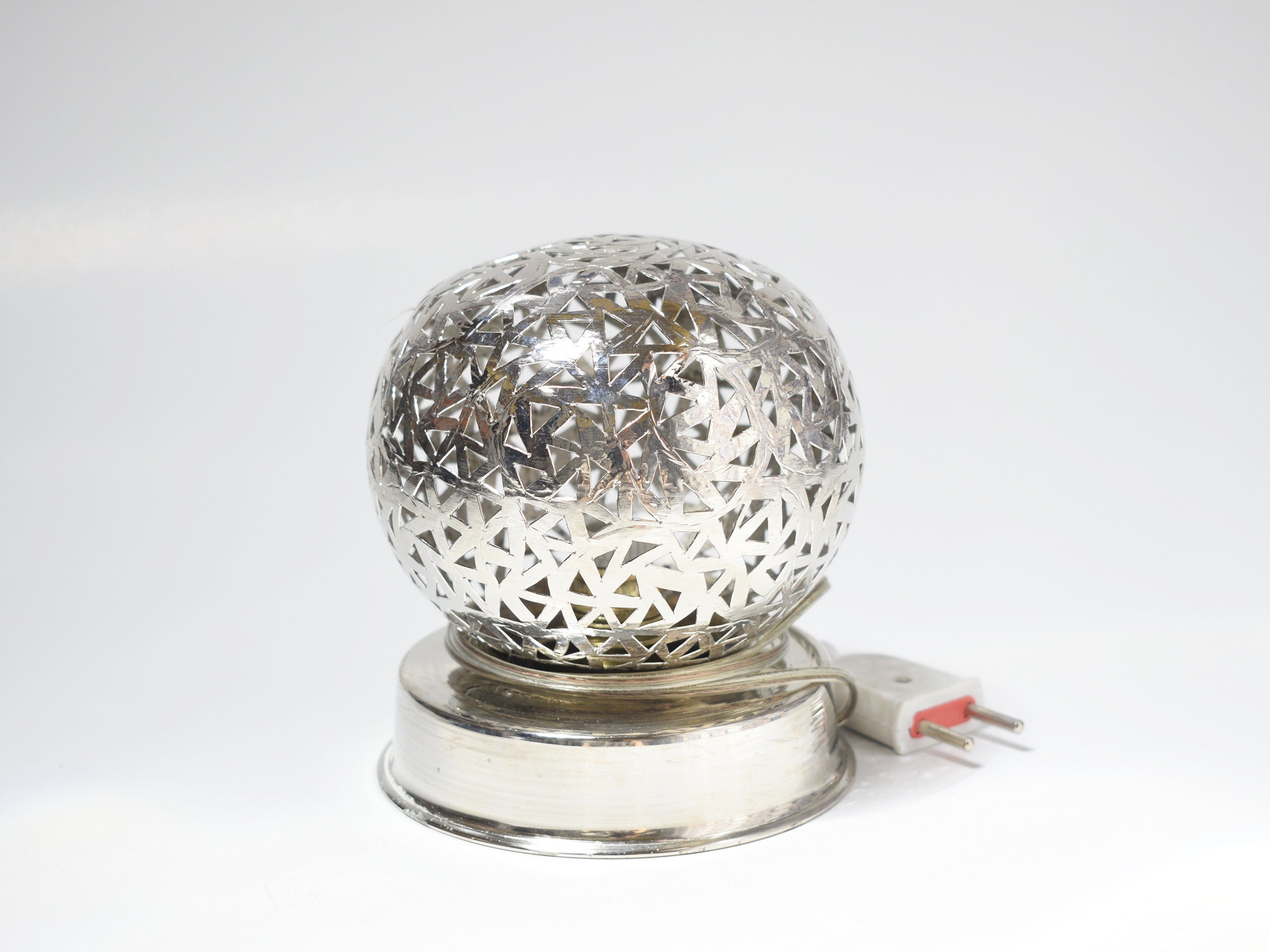 Set Of 2 Small Moroccan Brass Table Lamp