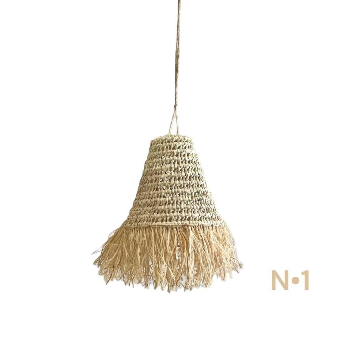 Boho pendant light with natural materials and soft glow for artistic home decor