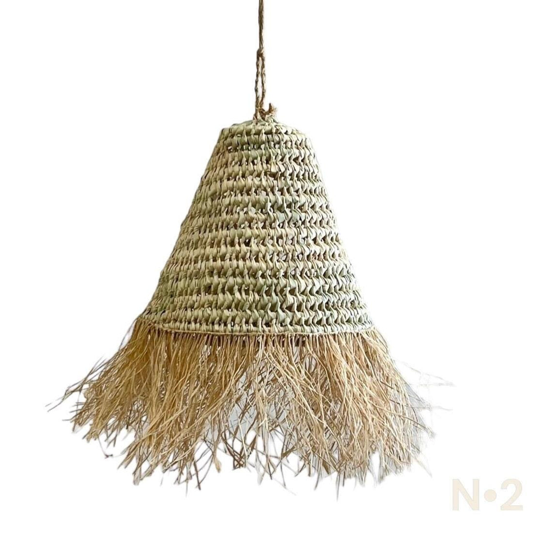 Boho pendant light with natural materials and soft glow for artistic home decor