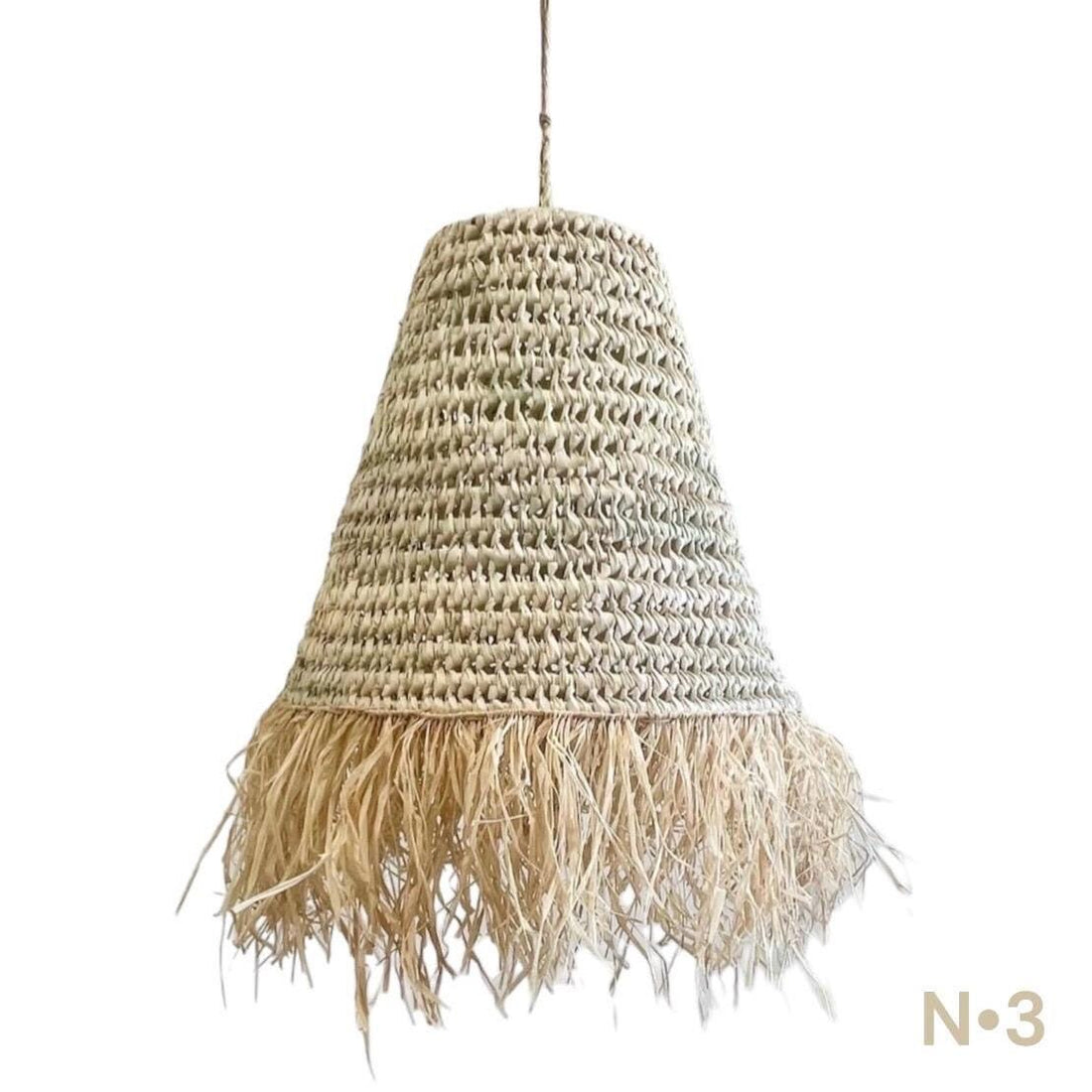 Boho pendant light with natural materials and soft glow for artistic home decor