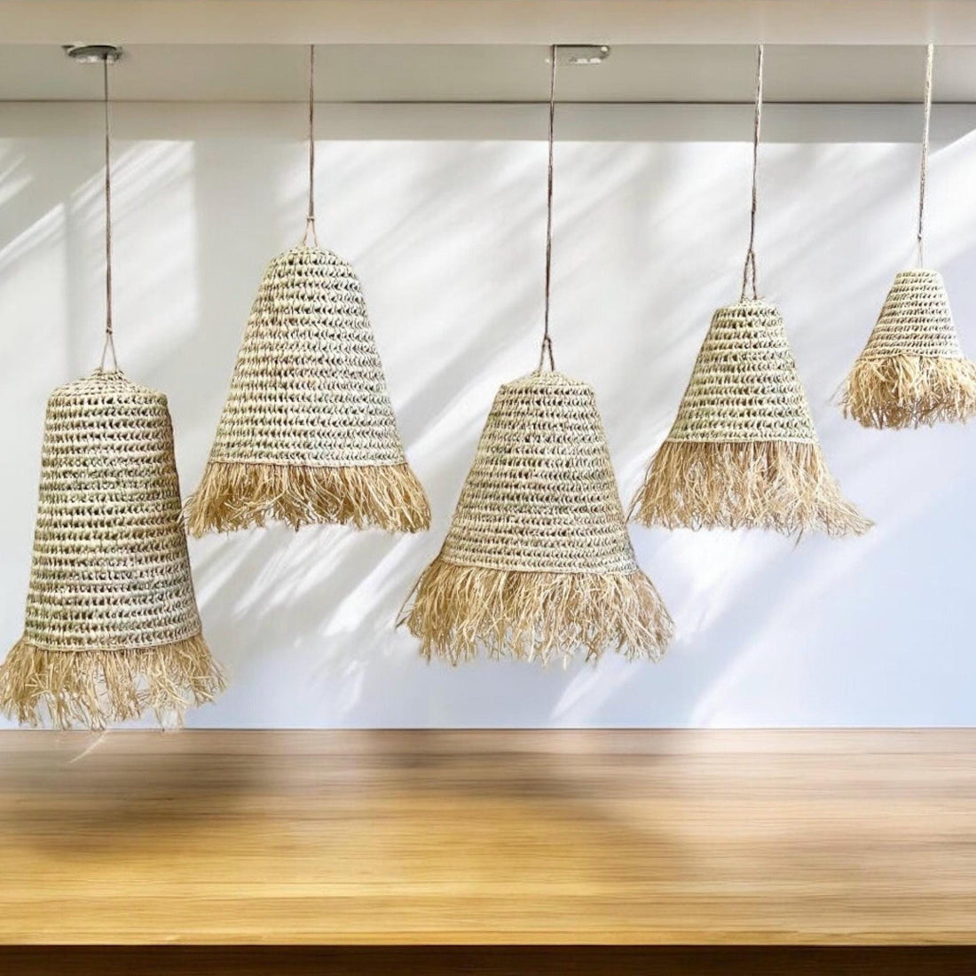 Boho pendant light with natural materials and soft glow for artistic home decor