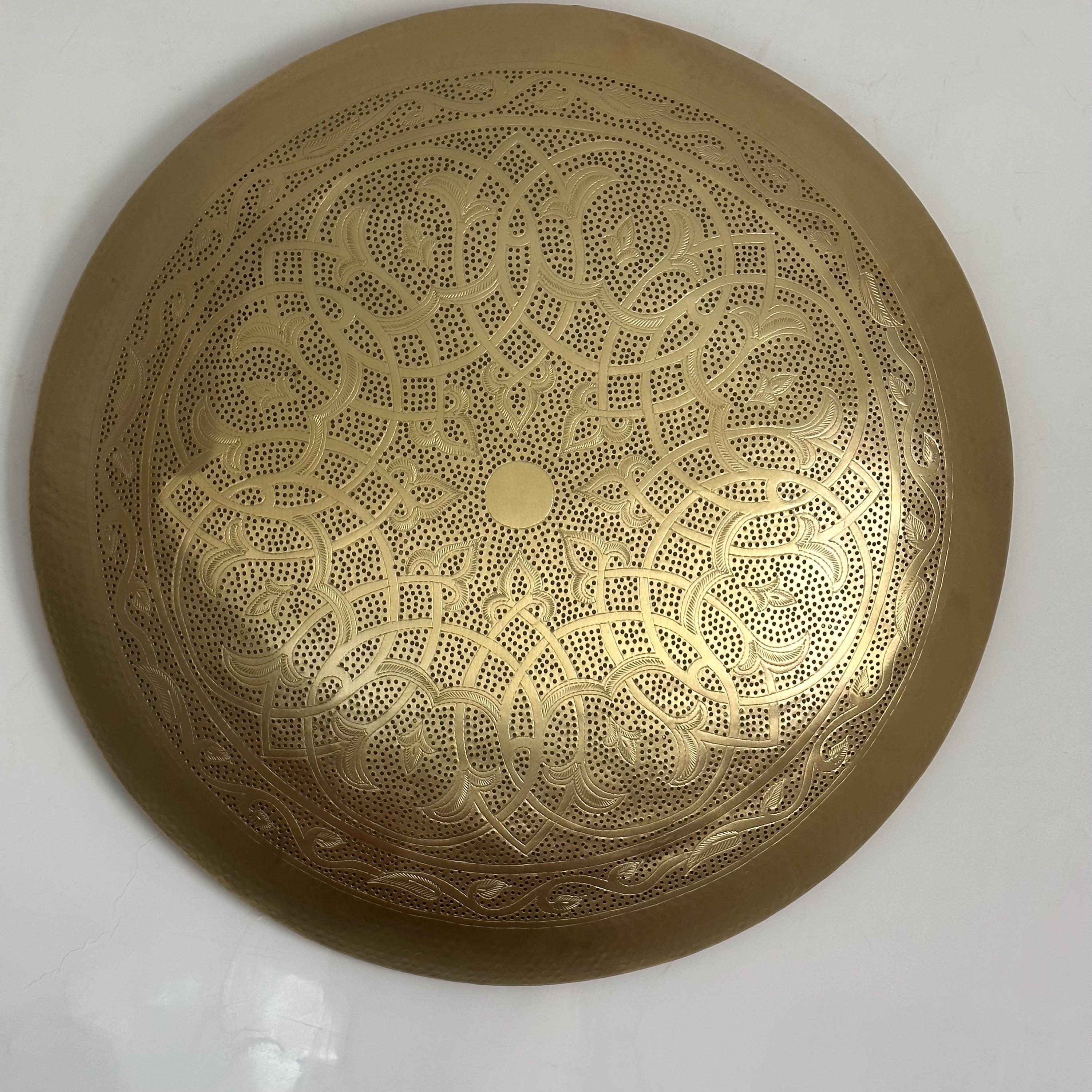 Handmade Round Brass Wall Light – Moroccan Wall Lamp