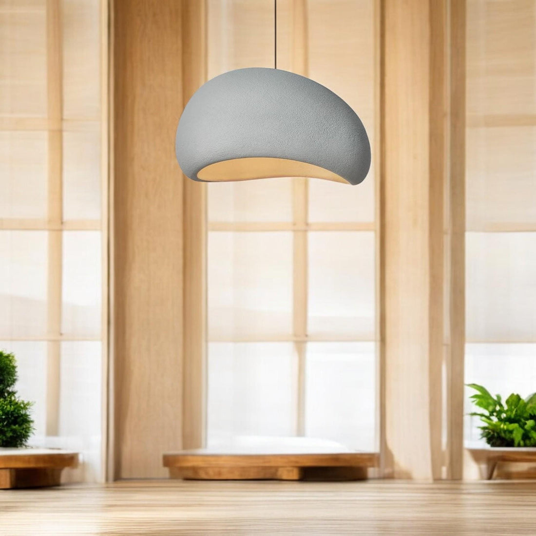 Nordic Wabi Sabi pendant light with a minimalist design and organic texture