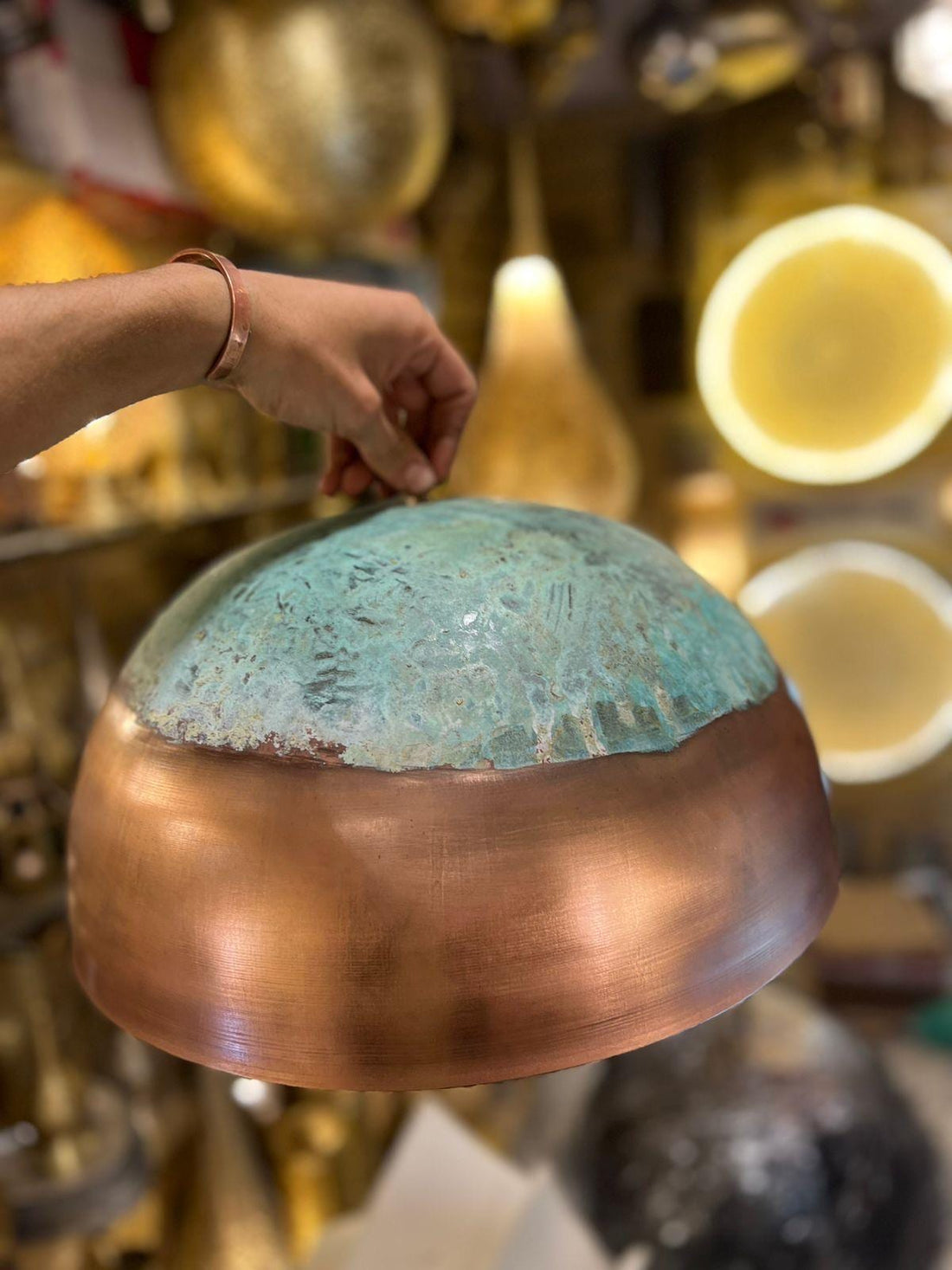 Rustic Copper dome lamp