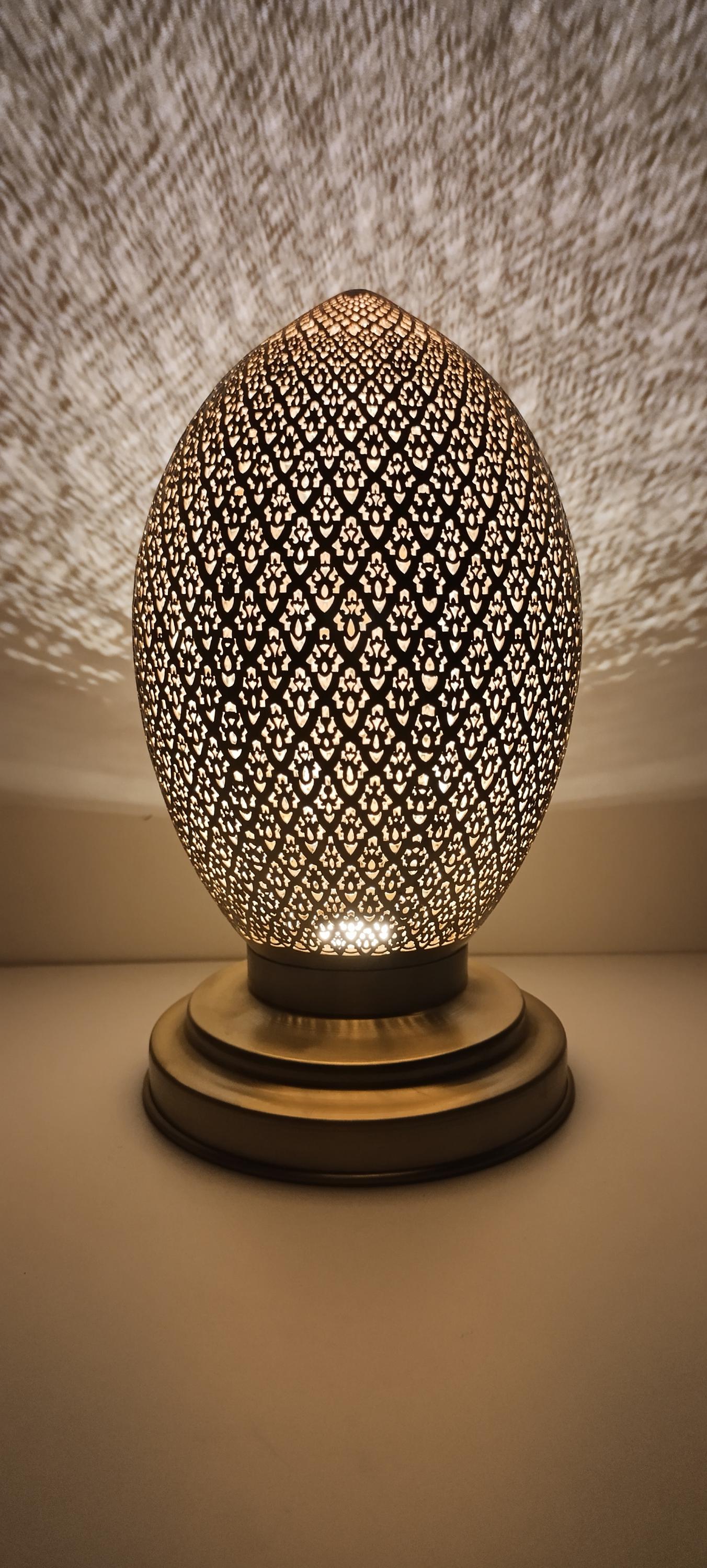 Moroccan Handcrafted Brass Lamp 13" x 8"