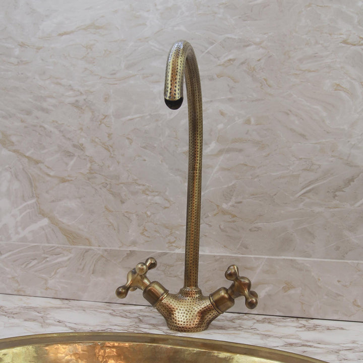 Handcrafted Vintage Brass Faucet Tap for Bathroom