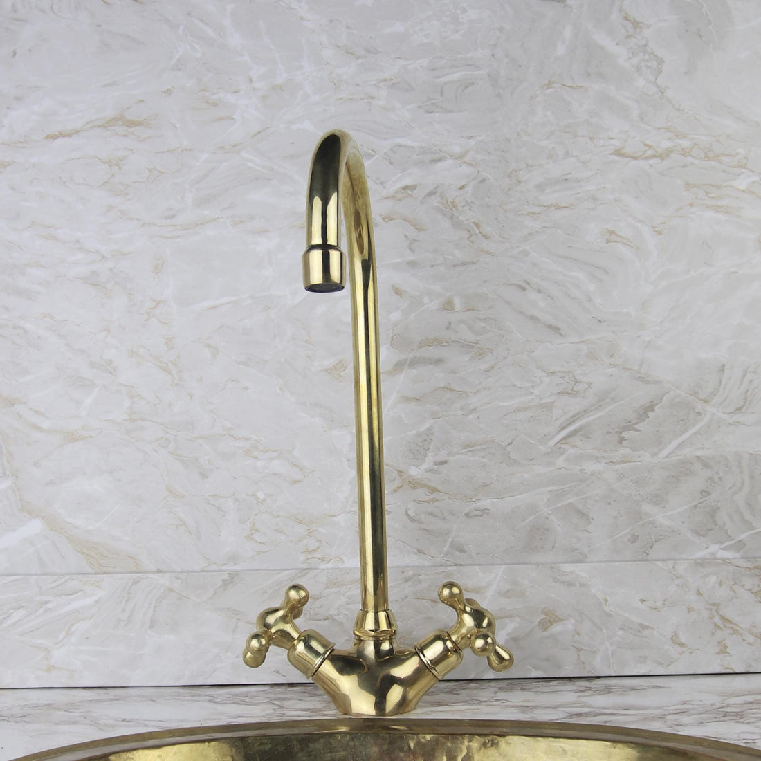 Brass Bathroom Faucet with Two Handles