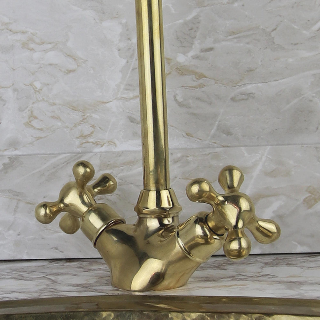 Brass Bathroom Faucet with Two Handles