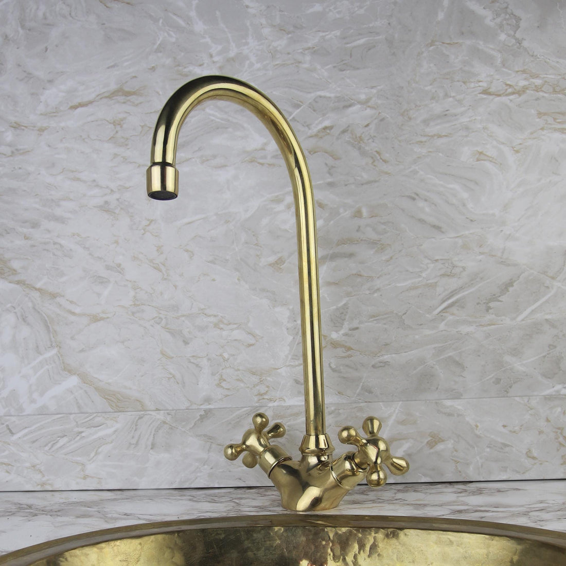 Brass Bathroom Faucet with Two Handles