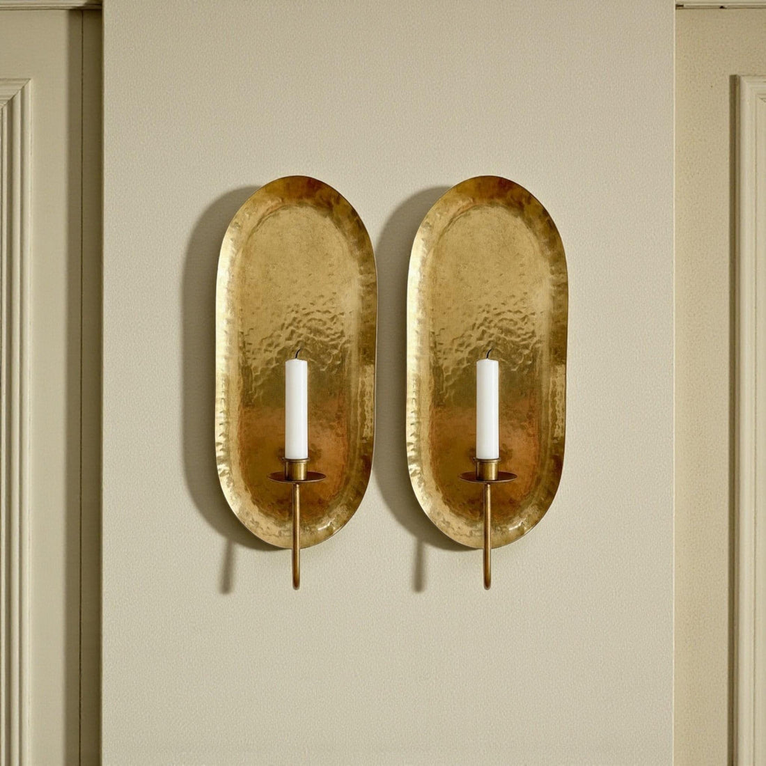 Hand Hammered Brass Wall Sconce | Boho Candle Holder