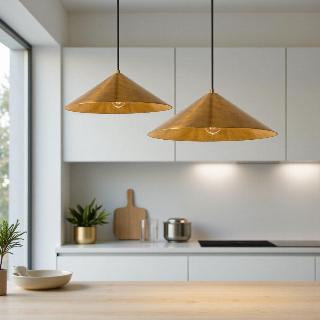 Modern brass lighting | Handmade Moroccan hanging lamp | Modern kitchen island light