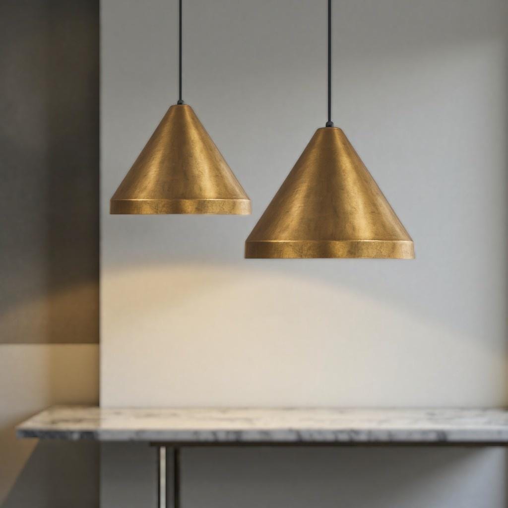 brass cone pendant light ceiling lighting