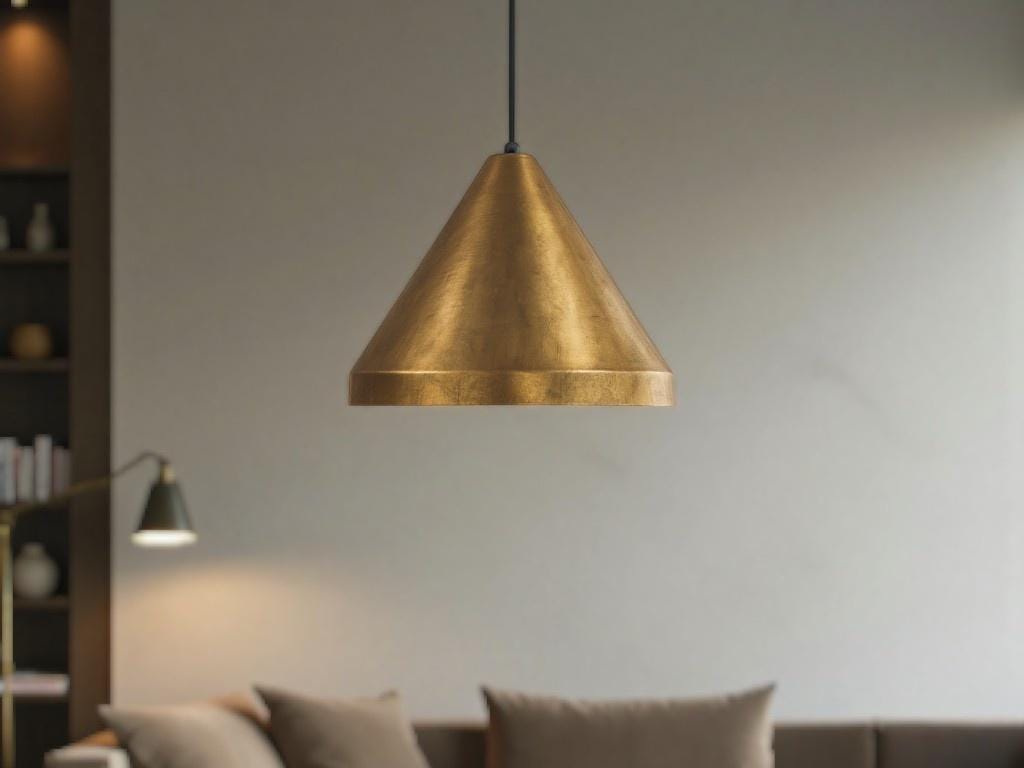 brass cone pendant light