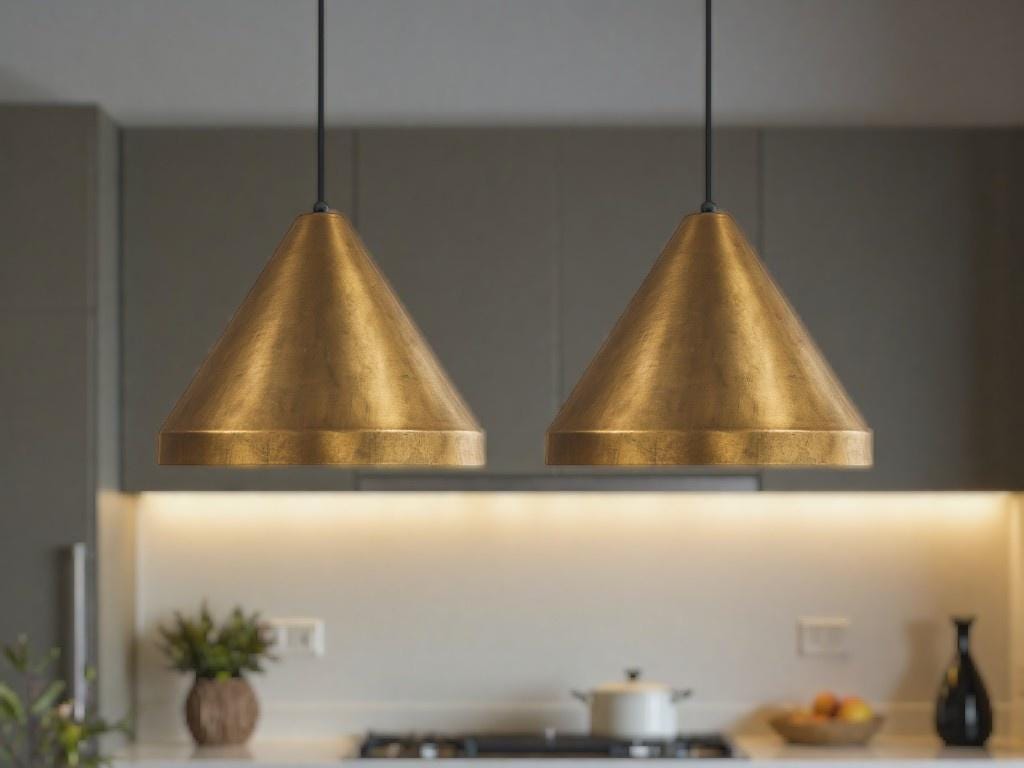 brass cone pendant light kitchen island