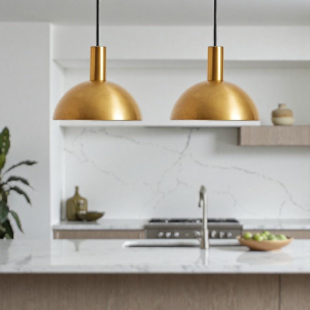 Handmade Brass Cone Pendant Light – Modern Moroccan Gold Ceiling Lamp