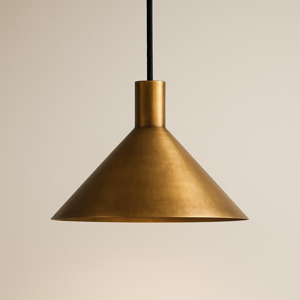 Brass Ceiling Light, Modern Cone Pendant Light, Kitchen Island Lighting, Minimalist lamp Fixture