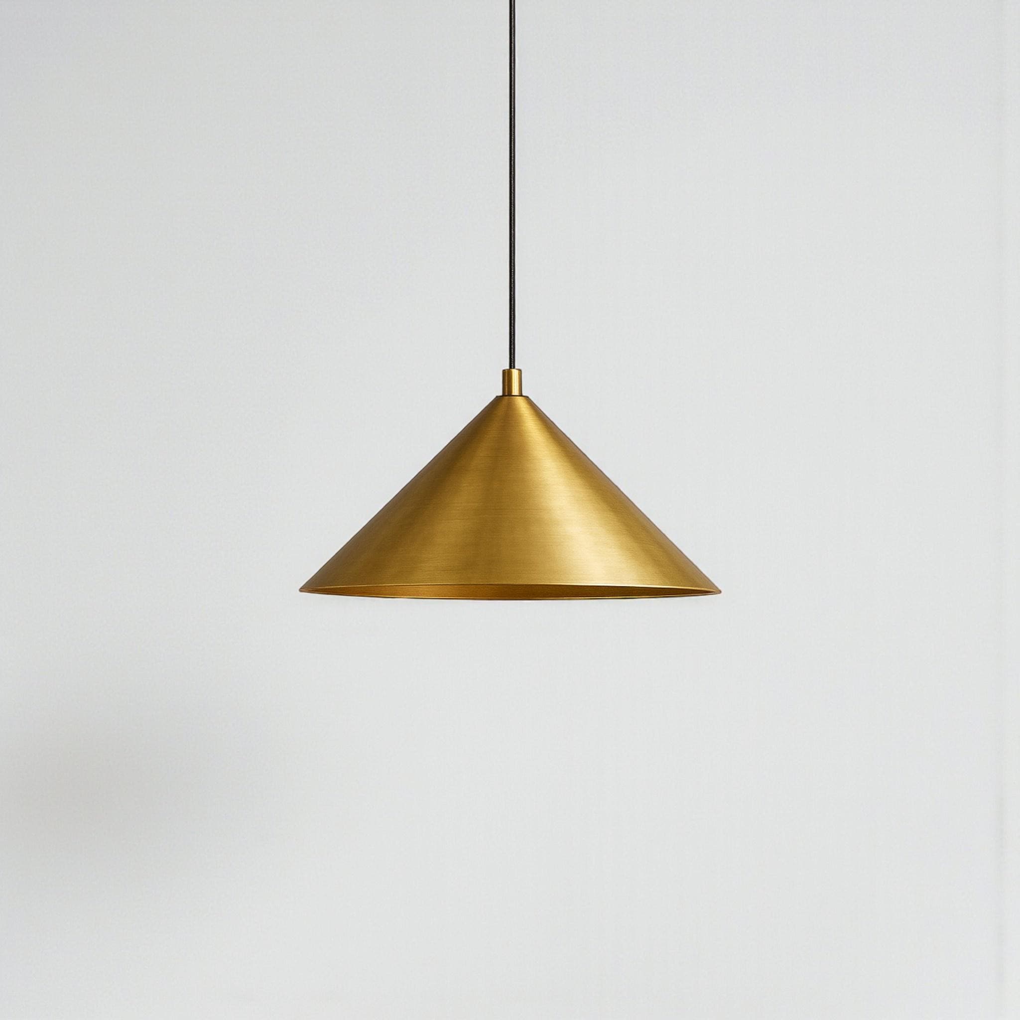 Hand-Hammered Brass Cone Pendant Light – Modern Moroccan Ceiling Lamp for Kitchen Island &amp; Dining Room
